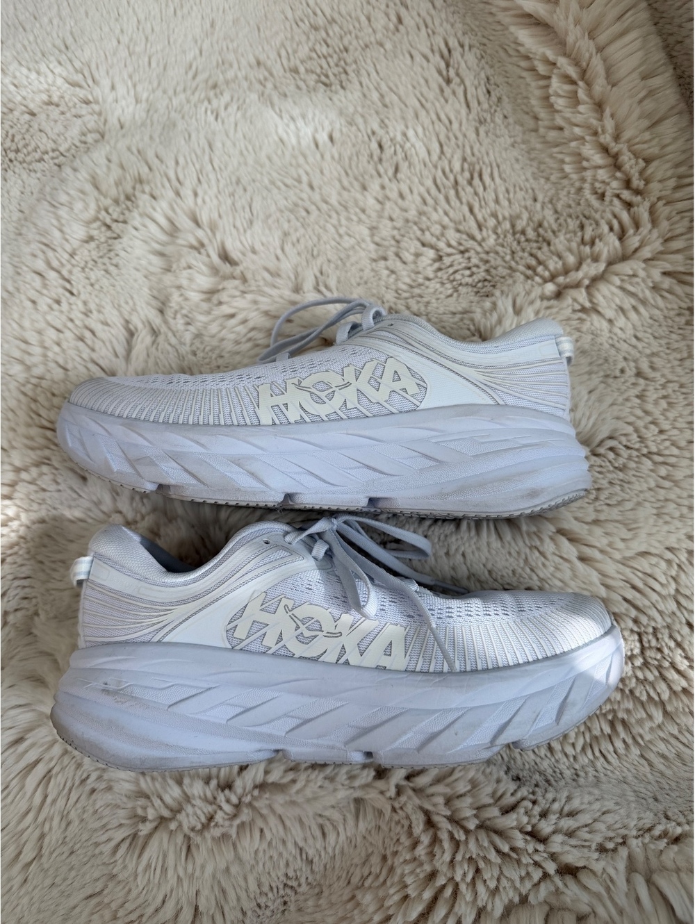 Hoka One One White Running Sneakers Size 7.5 bondi 7
